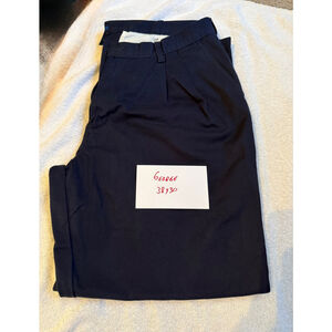 George Men's Dress Pants 38x30 Pleated Navy Blue